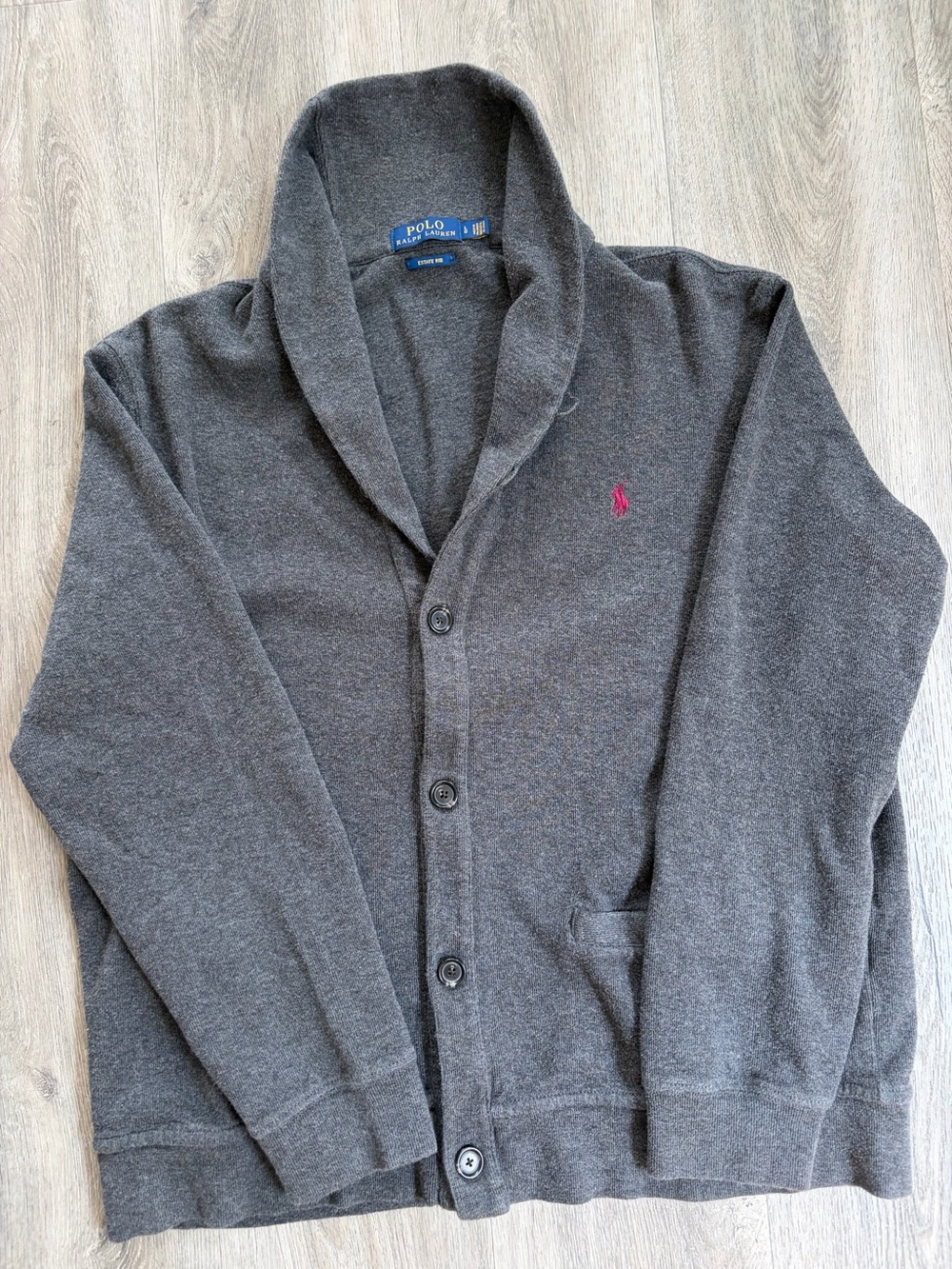Polo Ralph Lauren Charcoal Gray Shawl Collar Cardigan Men’s L Old Money Preppy